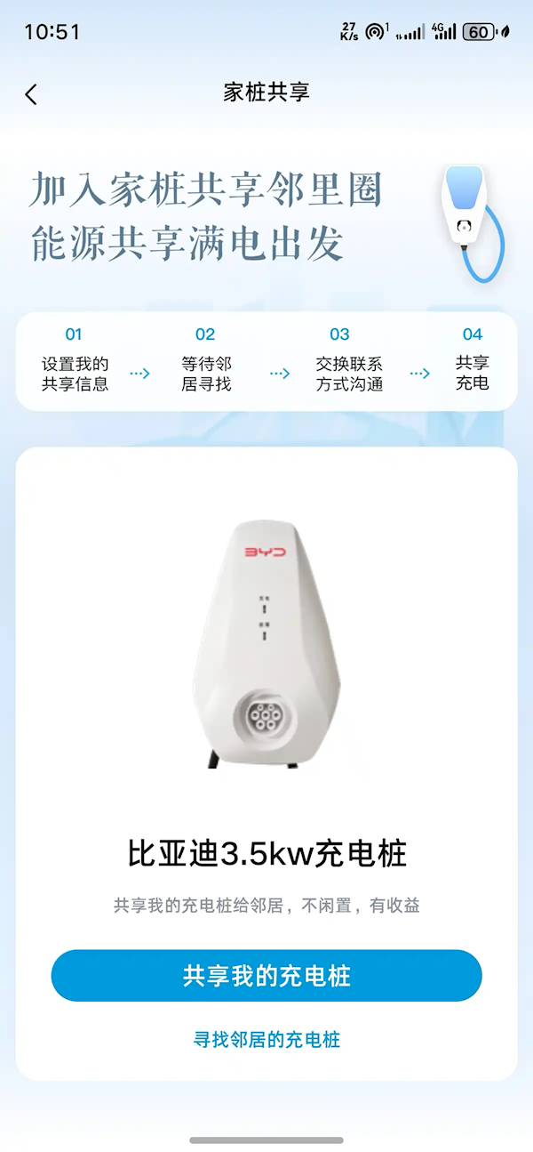 家用充电桩也能赚钱了!比亚迪App上线充电桩共享功能